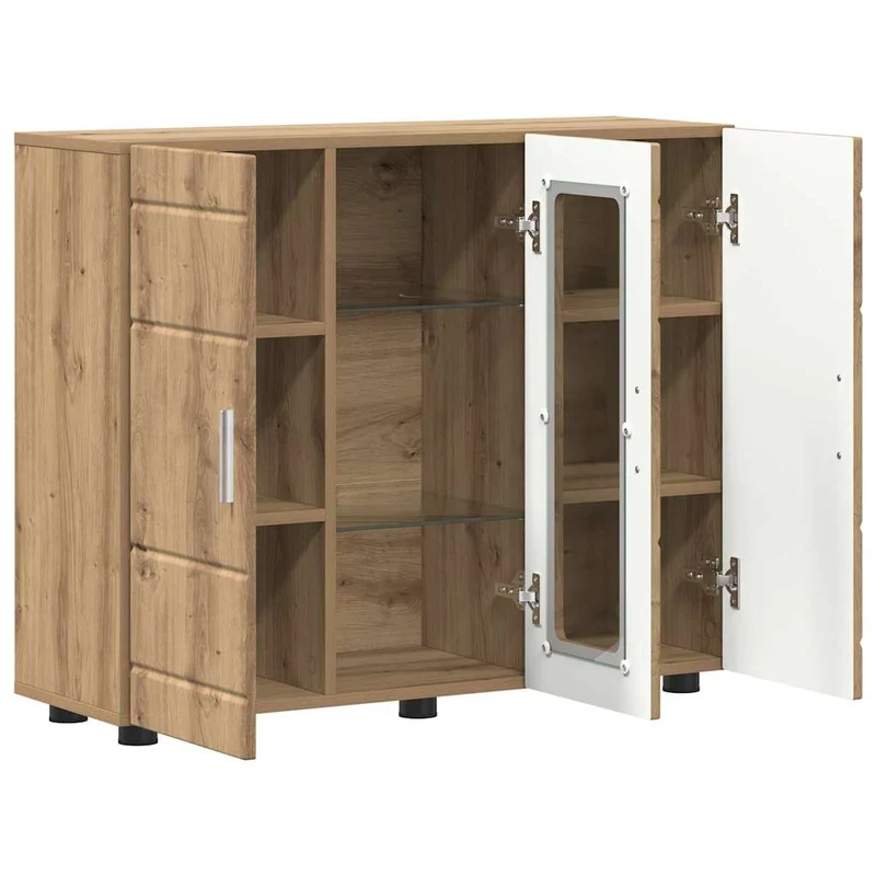 Moderne Anrichte mit 2 geschlossenen und einer Glastür