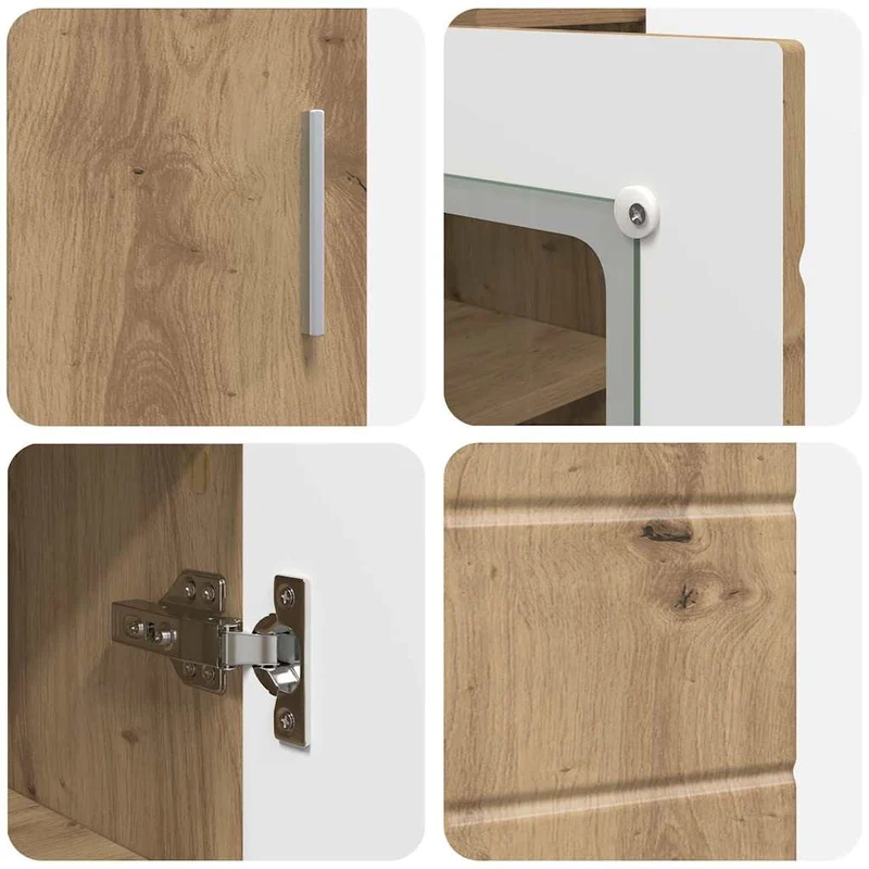 Moderne Anrichte mit 2 geschlossenen und einer Glastür