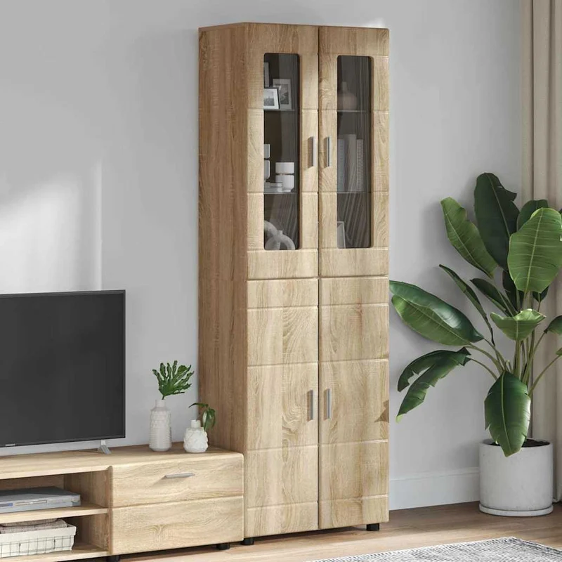 TOP Vitrinen-Highboard mit 4 Türen 182 cm