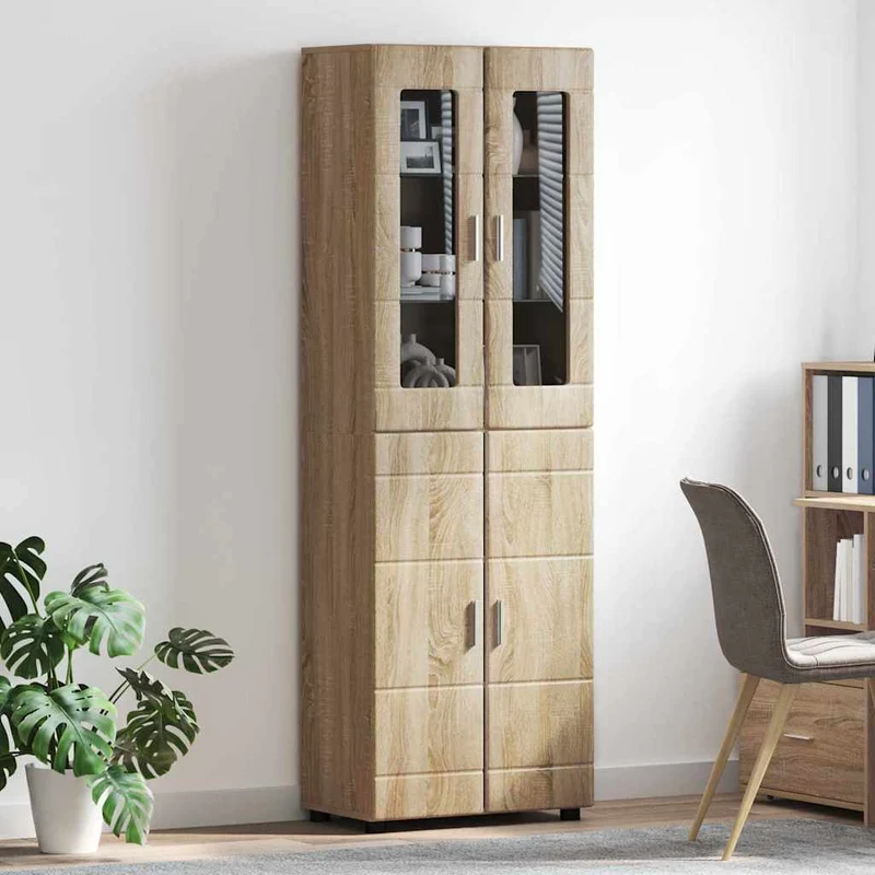 TOP Vitrinen-Highboard mit 4 Türen 182 cm