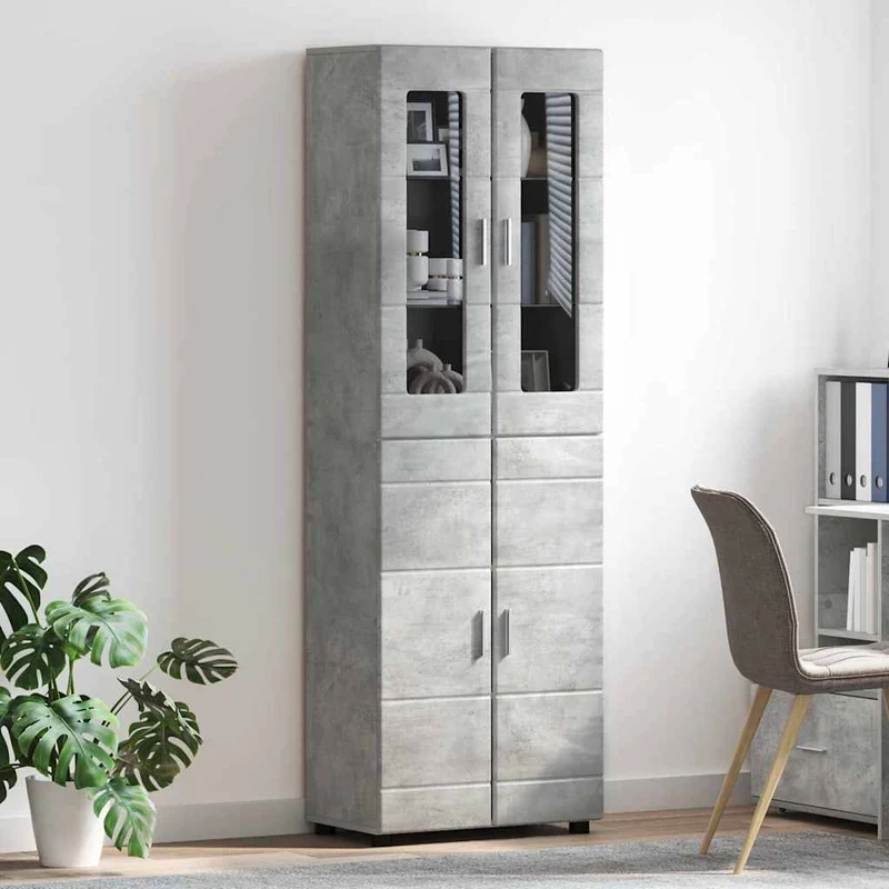 TOP Vitrinen-Highboard mit 4 Türen 182 cm