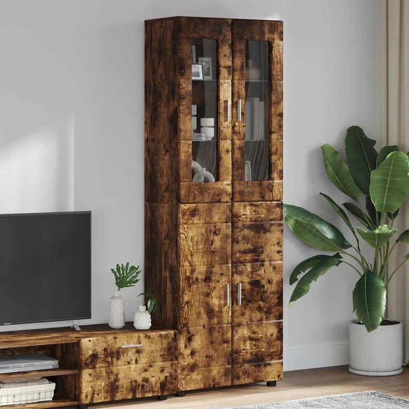 TOP Vitrinen-Highboard mit 4 Türen 182 cm