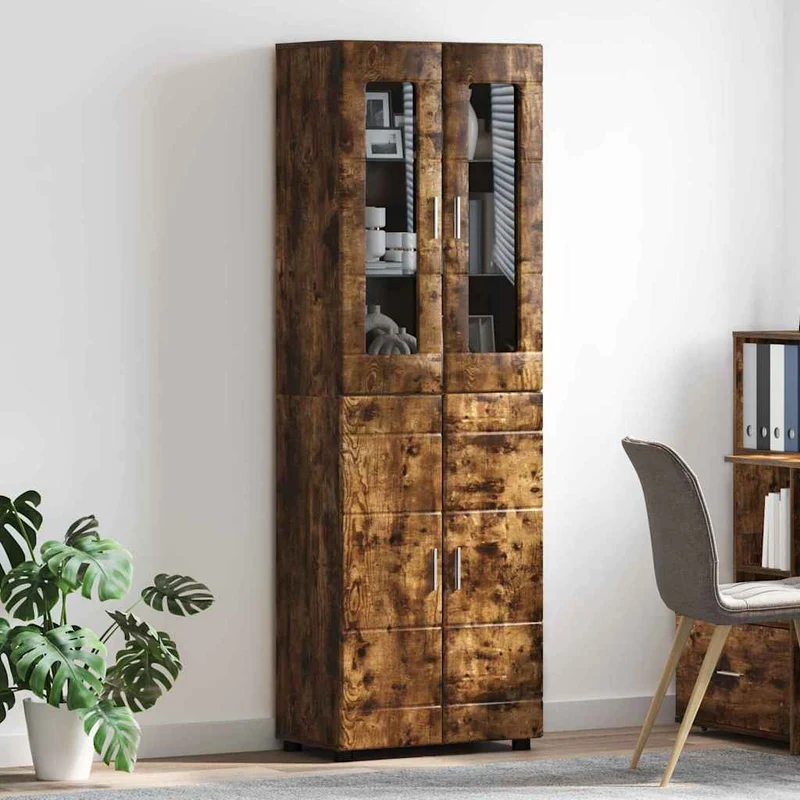 TOP Vitrinen-Highboard mit 4 Türen 182 cm