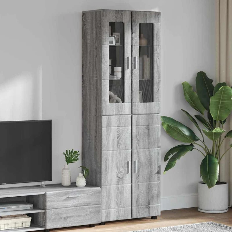 TOP Vitrinen-Highboard mit 4 Türen 182 cm
