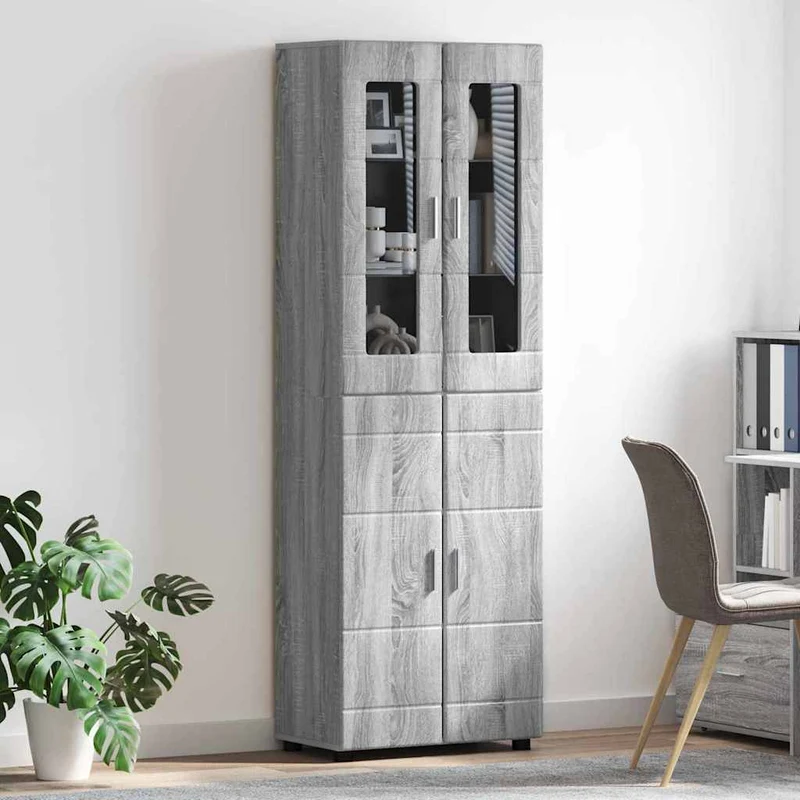 TOP Vitrinen-Highboard mit 4 Türen 182 cm
