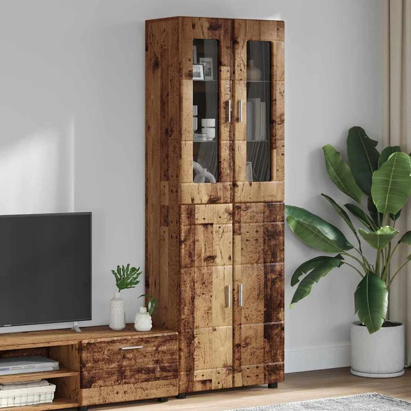 TOP Vitrinen-Highboard mit 4 Türen 182 cm