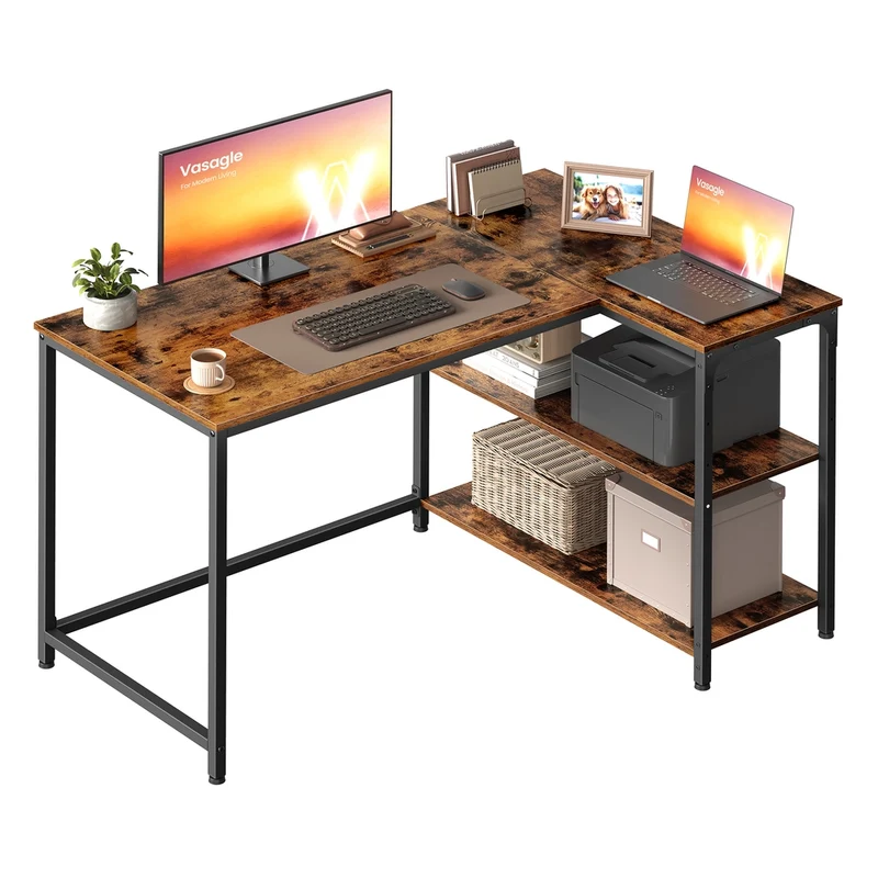 Eckschreibtisch in L Form mit Stauraum für Homeoffice