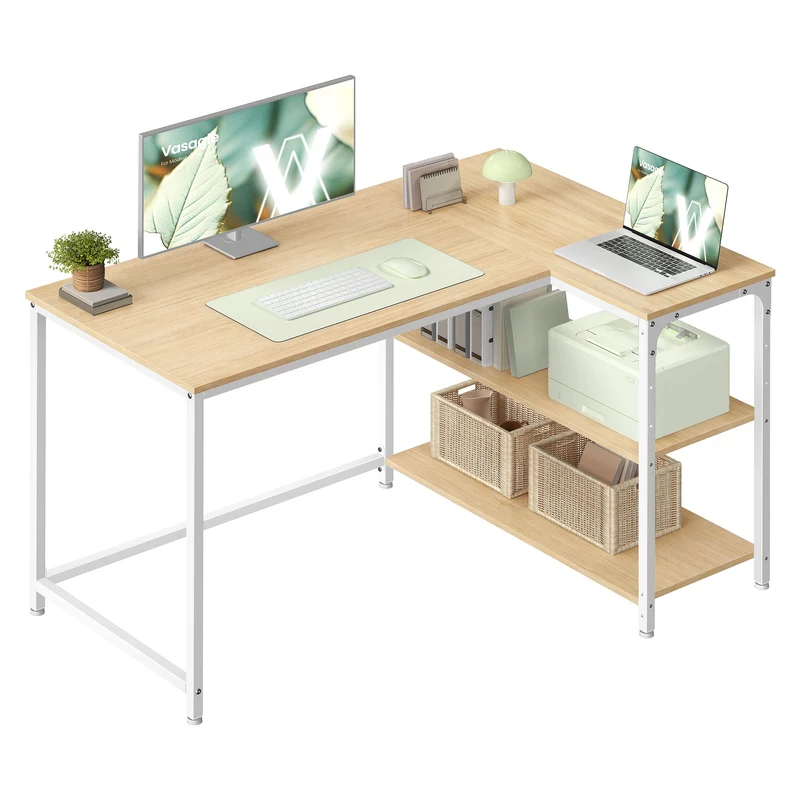 Eckschreibtisch in L Form mit Stauraum für Homeoffice