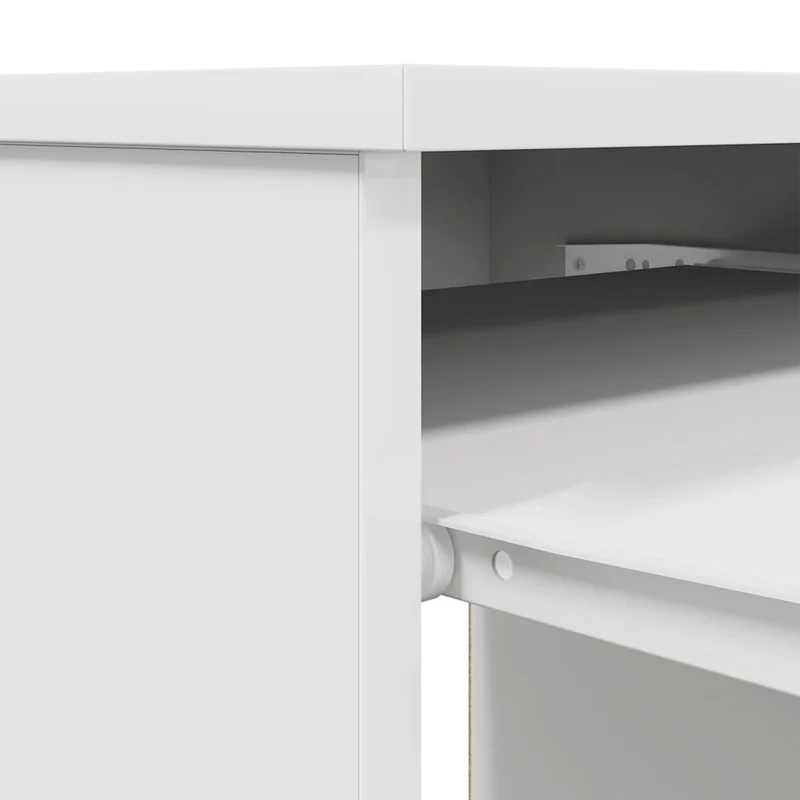 Flexibler Schreibtisch für kleine Räume, mit Tastaturauszug
