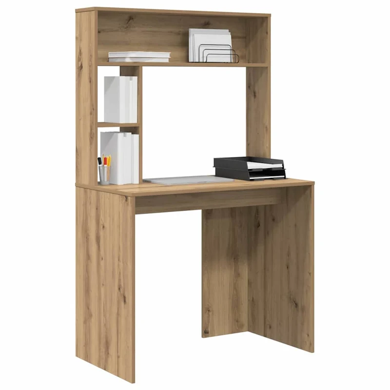 Toller Schreibtisch für kleine Räume, mit hohem Regal