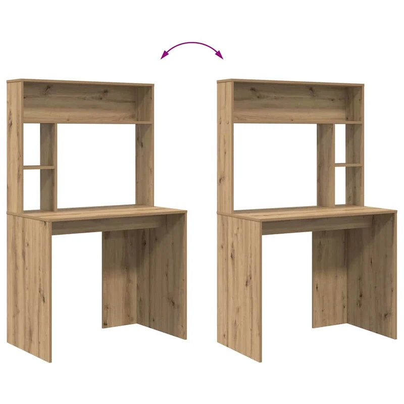 Toller Schreibtisch für kleine Räume, mit hohem Regal