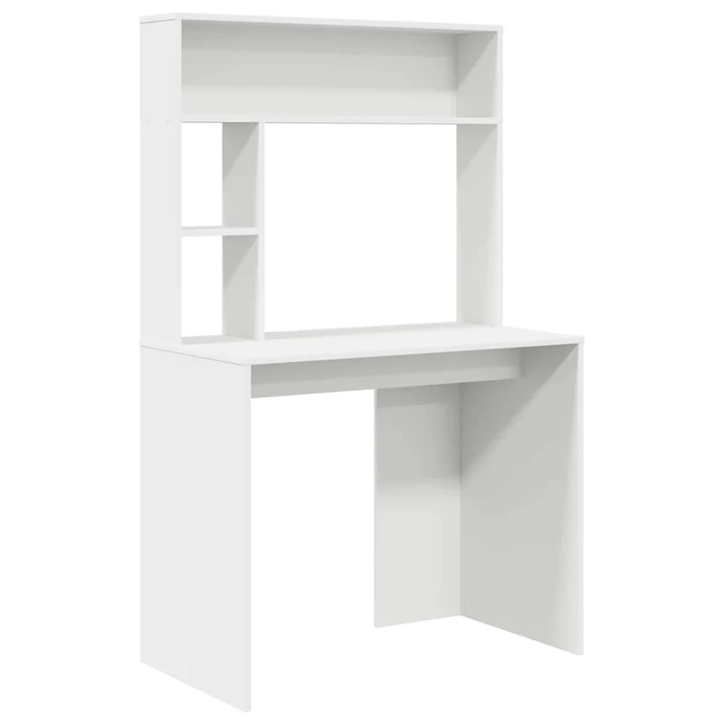 Toller Schreibtisch für kleine Räume, mit hohem Regal