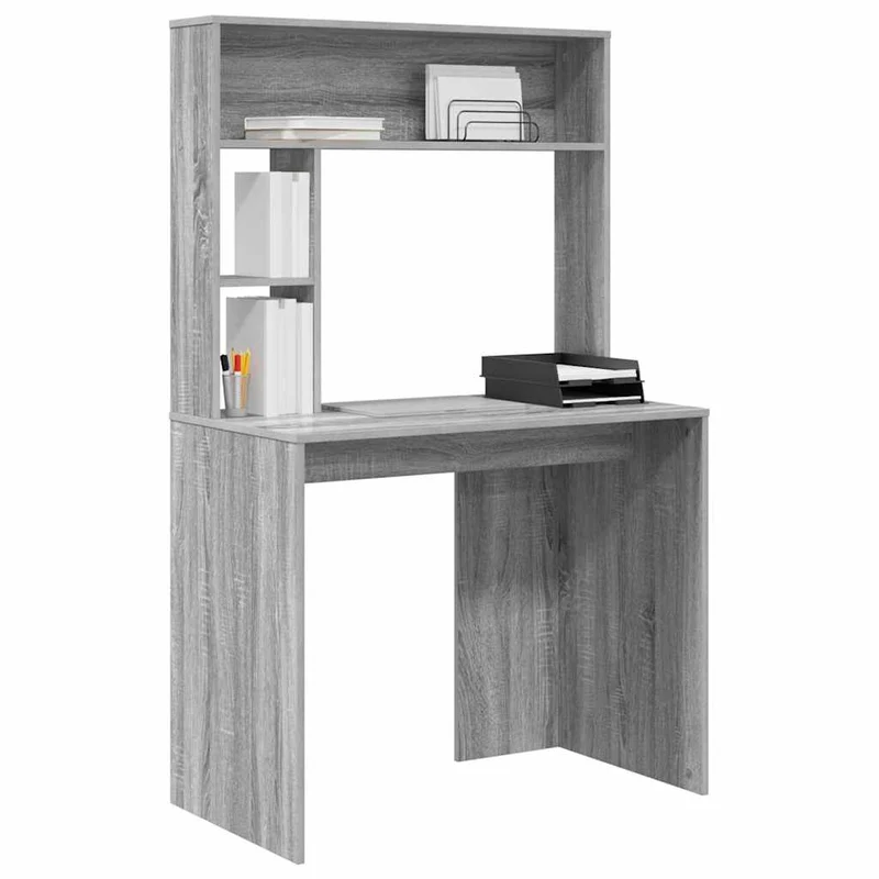Toller Schreibtisch für kleine Räume, mit hohem Regal