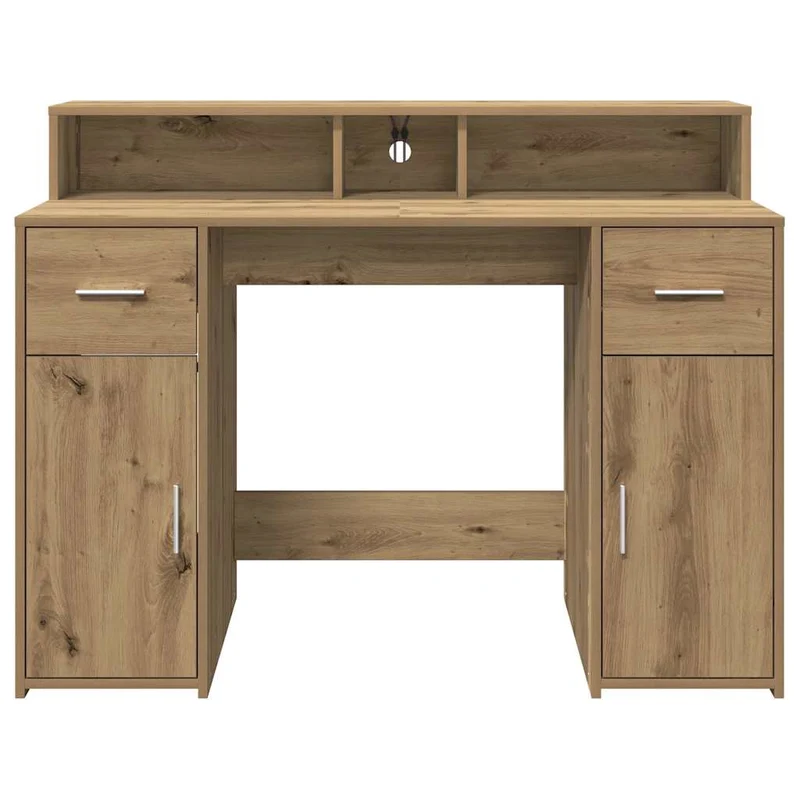LED-Schreibtisch mit Monitorerhöhung, 120x55 cm