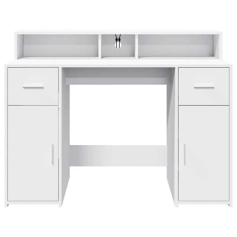 LED-Schreibtisch mit Monitorerhöhung, 120x55 cm