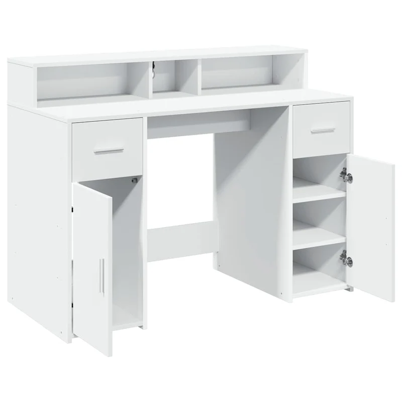 LED-Schreibtisch mit Monitorerhöhung, 120x55 cm