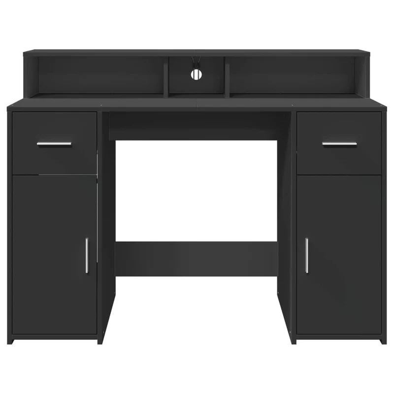 LED-Schreibtisch mit Monitorerhöhung, 120x55 cm