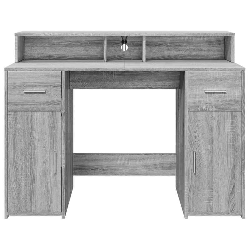 LED-Schreibtisch mit Monitorerhöhung, 120x55 cm