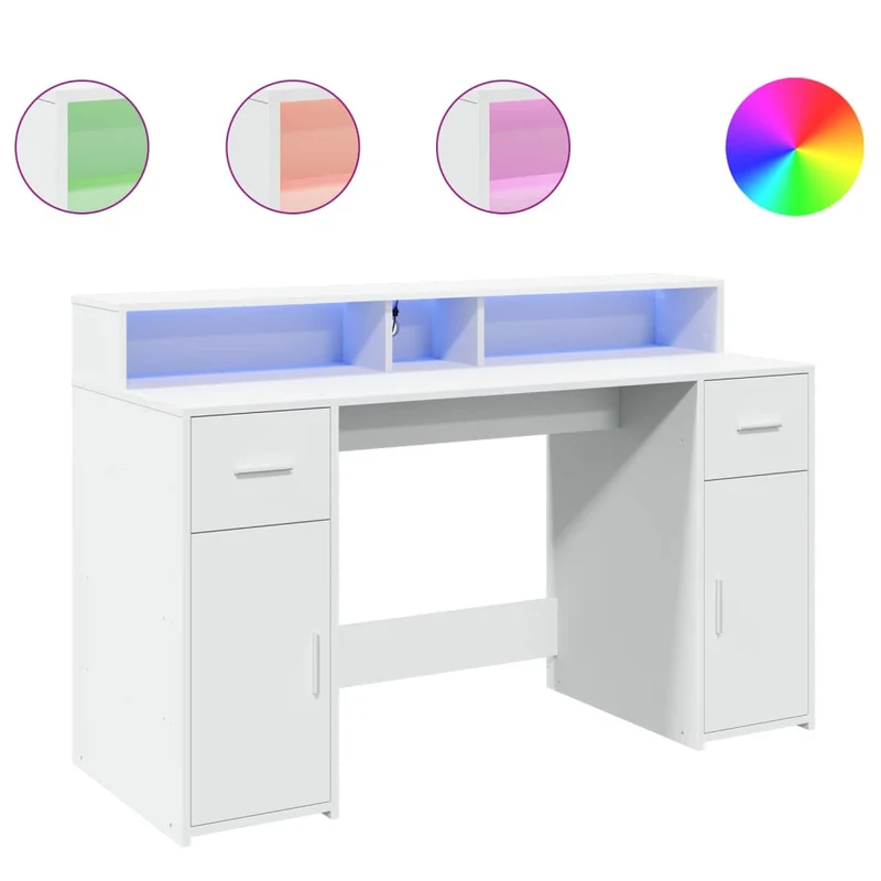 LED-beleuchteter Schreibtisch mit Monitorerhöhung