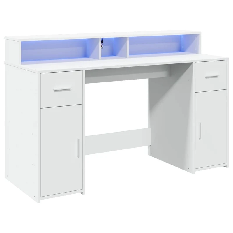 LED-beleuchteter Schreibtisch mit Monitorerhöhung
