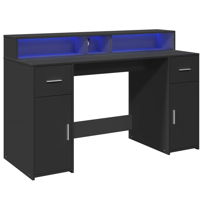 LED-beleuchteter Schreibtisch mit Monitorerhöhung