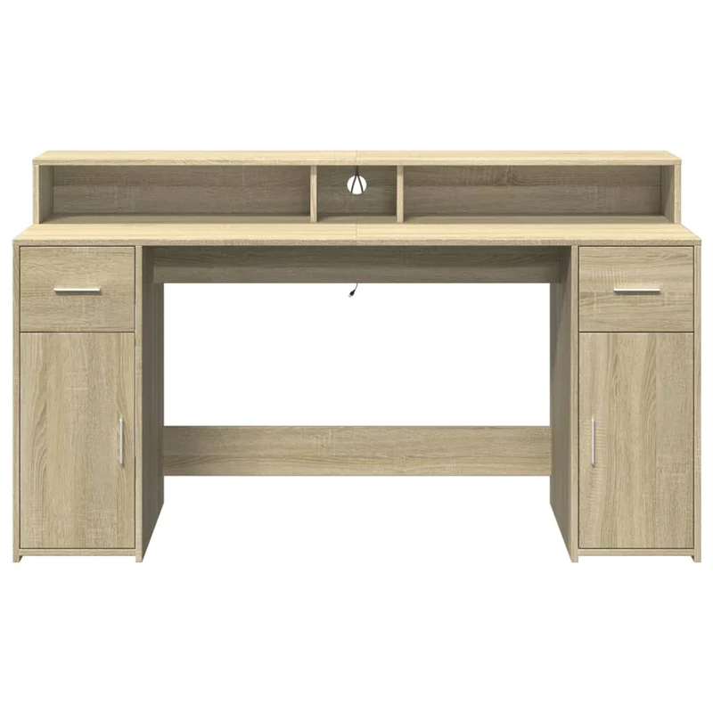 LED-Computertisch mit Monitorerhöhung, 160cm
