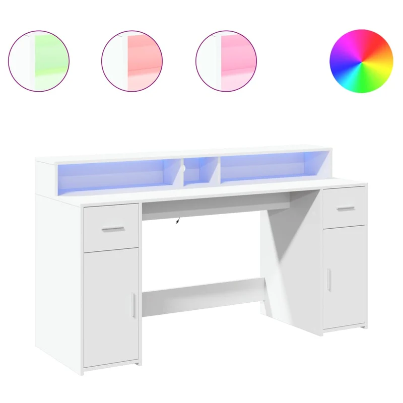 LED-Computertisch mit Monitorerhöhung, 160cm