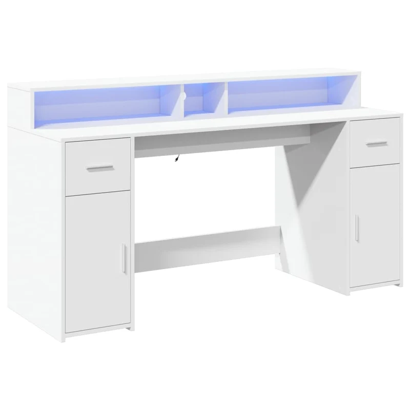 LED-Computertisch mit Monitorerhöhung, 160cm