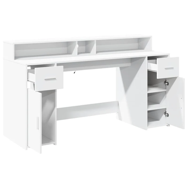 LED-Computertisch mit Monitorerhöhung, 160cm