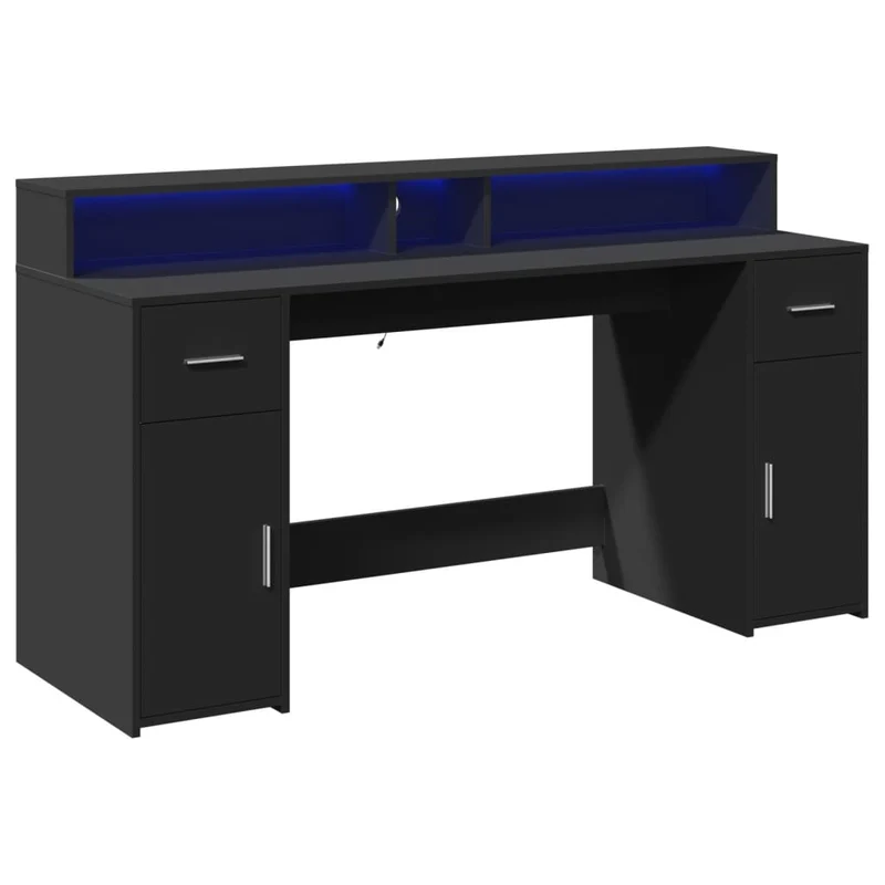 LED-Computertisch mit Monitorerhöhung, 160cm