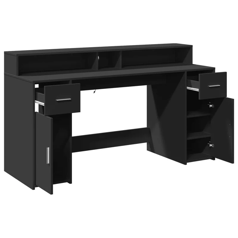 LED-Computertisch mit Monitorerhöhung, 160cm