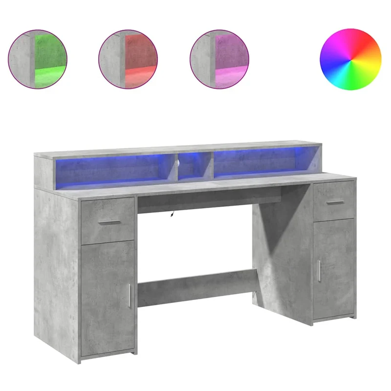 LED-Computertisch mit Monitorerhöhung, 160cm