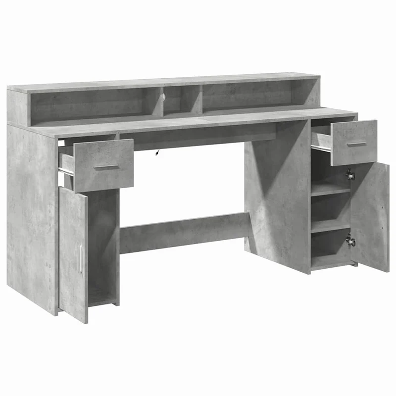 LED-Computertisch mit Monitorerhöhung, 160cm