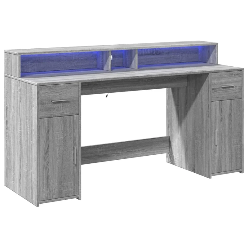LED-Computertisch mit Monitorerhöhung, 160cm