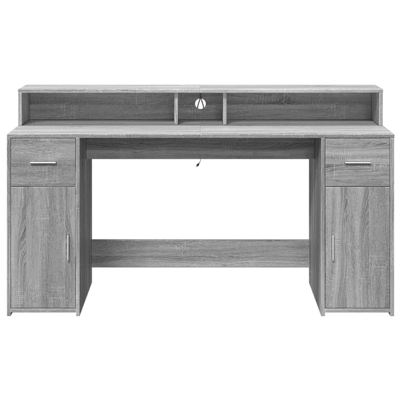 LED-Computertisch mit Monitorerhöhung, 160cm