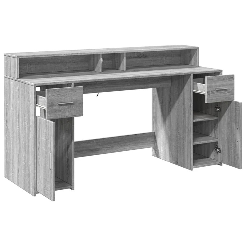LED-Computertisch mit Monitorerhöhung, 160cm