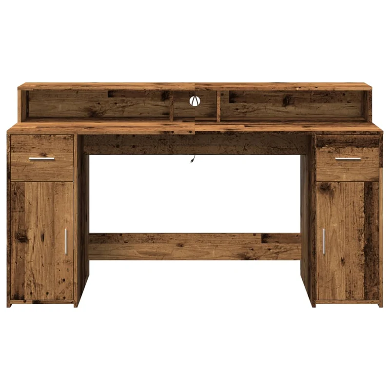 LED-Computertisch mit Monitorerhöhung, 160cm
