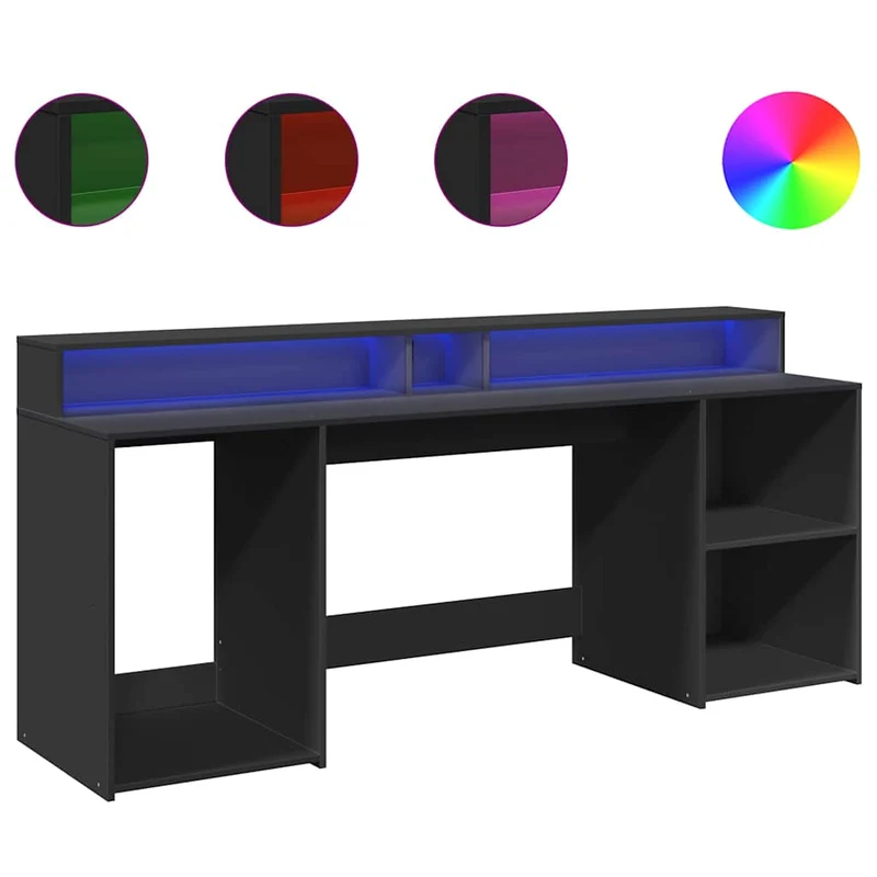 Großer LED-Schreibtisch mit genügend Stauraum, 200cm