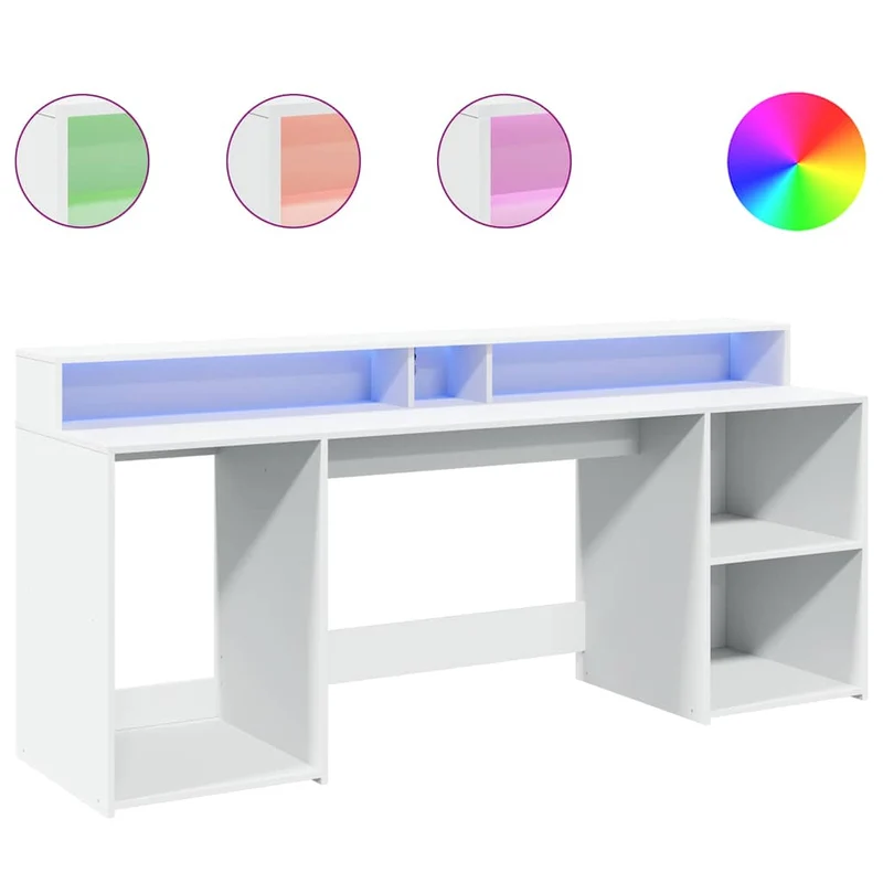 Großer LED-Schreibtisch mit genügend Stauraum, 200cm
