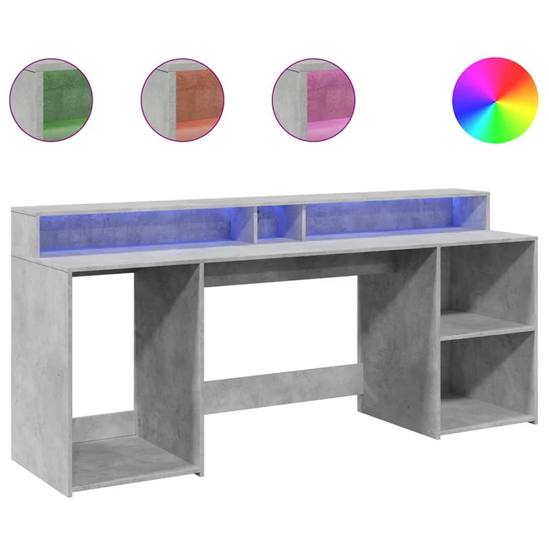 Großer LED-Schreibtisch mit genügend Stauraum, 200cm