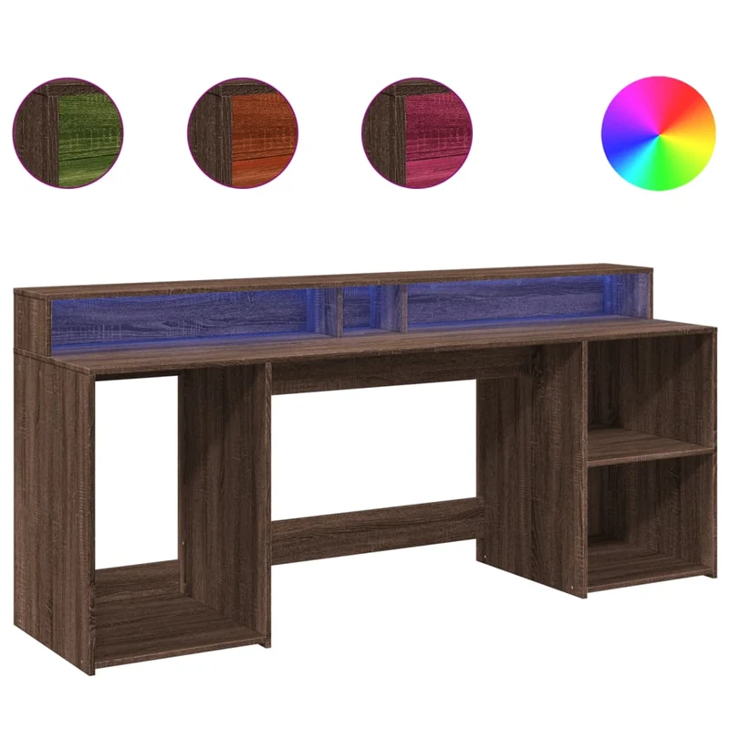 Großer LED-Schreibtisch mit genügend Stauraum, 200cm