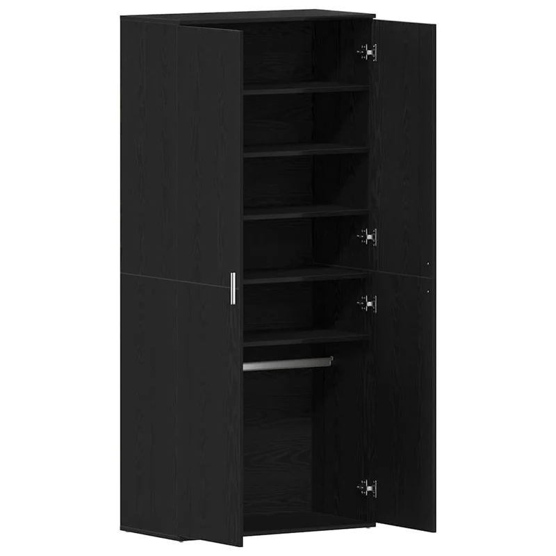 Hoher Schuhschrank mit 5 Ablagen und Kleiderstange