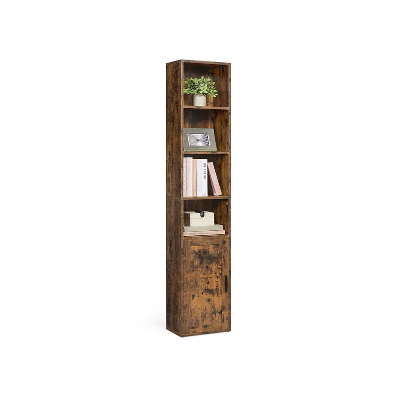 Custos Collection - Hohes Bücherregal mit Tür aus Holz
