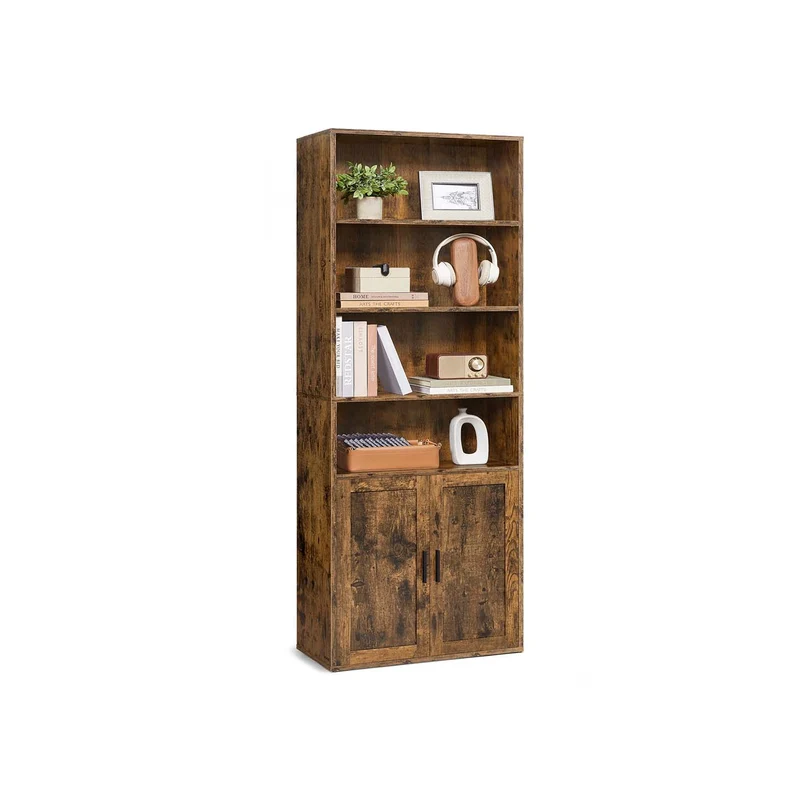 Custos Collection - Hohes Bücherregal mit Tür aus Holz