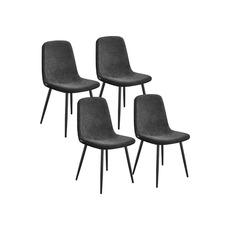 Esszimmerstuhl Set aus Chenille mit Metallbeinen