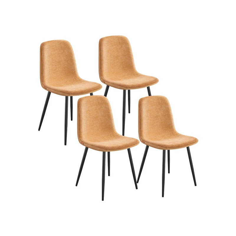 Esszimmerstuhl Set aus Chenille mit Metallbeinen