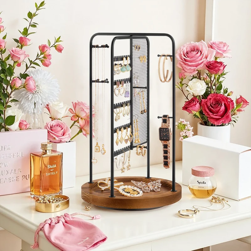 Schmuckhalter mit Metallrahmen Geschenkidee goldfarben
