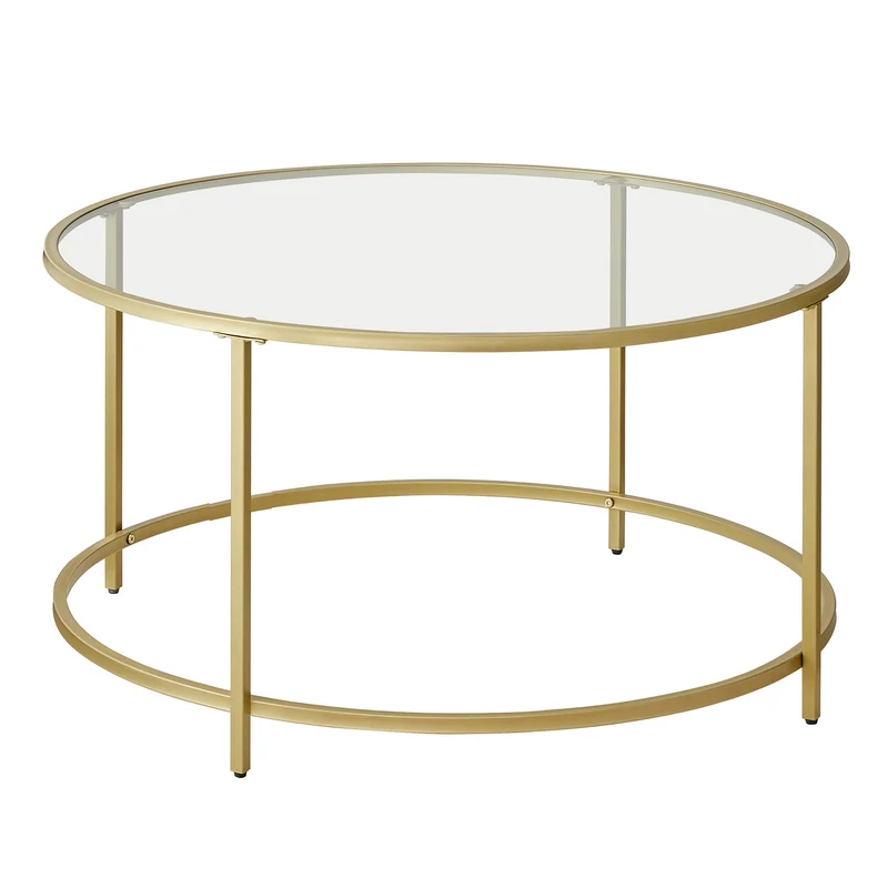 Runder Couchtisch mit Glasoberfläche