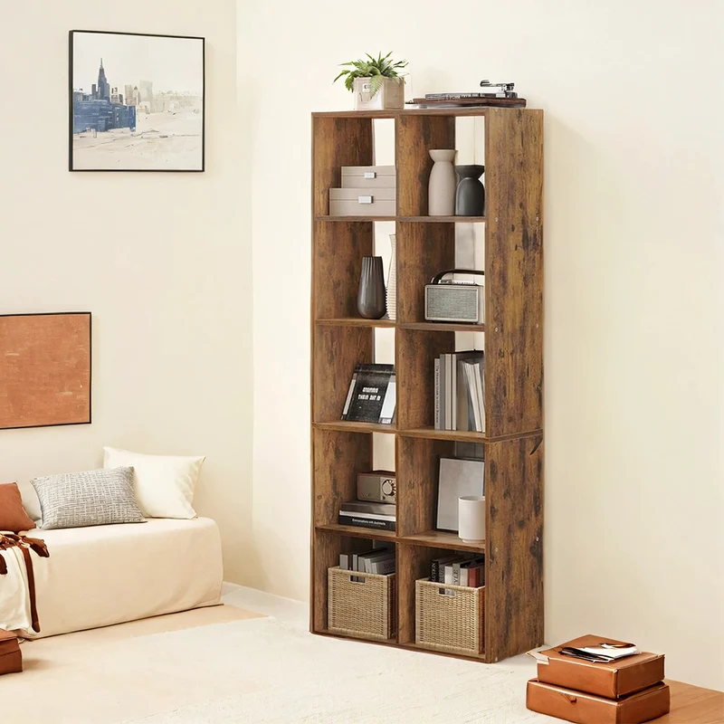 Bücherregal mit 10 Fächern