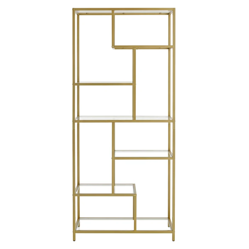 Bücherregal mit 6 Ablagen gold-transparent